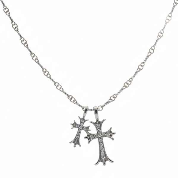 Double Cross Necklace