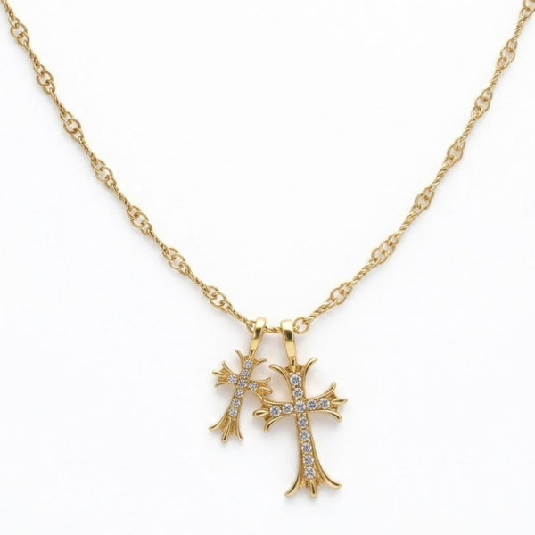 Double Cross Necklace