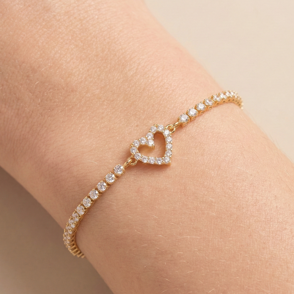 Pure Heart Tennis Bracelet